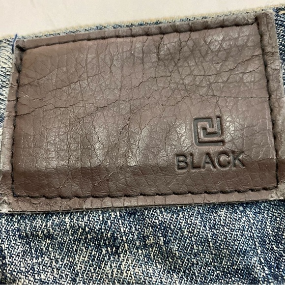 Carbon Black Men Distressed Relaxed Straight Leg Jeans 29x32 Denim - Picture 9 of 16